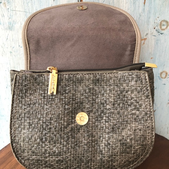 Pink Haley mini crossbody classy gray & tan bag perfect year round & for travel - Picture 2 of 9